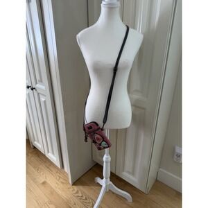 Chala Pink Floral Crossbody Phone Bag Boho Cottagecore Vegan Leather Purse EUC